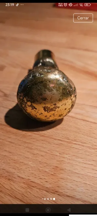 Perilla antigua bastón plata (leer)