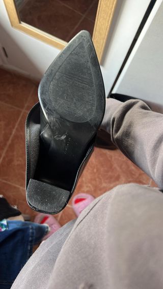 Botas de tacón altas negras pantalón