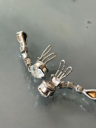 Orecchini vintage pendenti strass