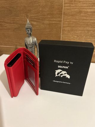 Cartera Piel Roja Dolphin Rapid Pay