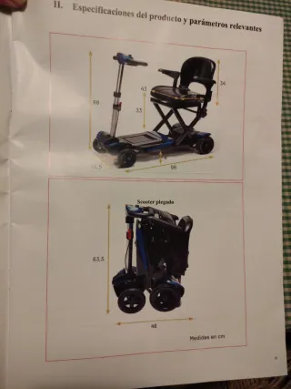 Silla plegable eléctrica azul para exterior scoote