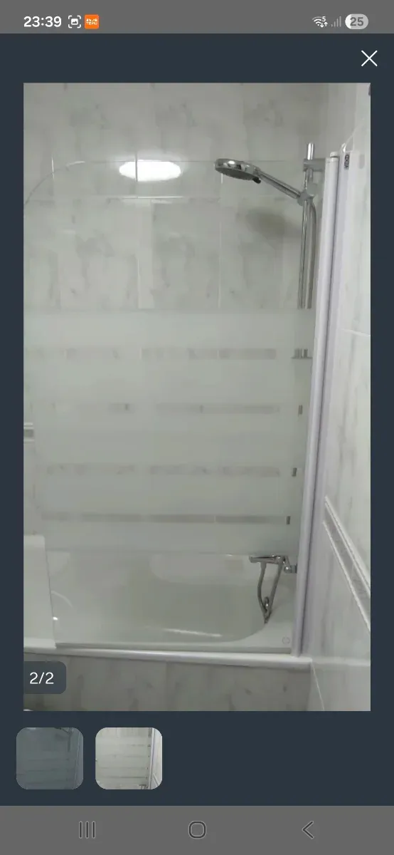 Mampara de bañera cristal y metal