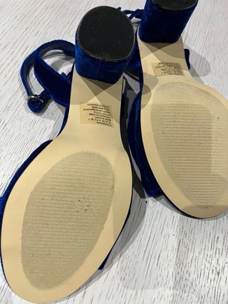 Sandalias Terciopelo Azul T38 JUSTFAB  Nuevas