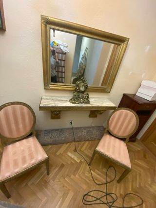 Mueble entrada madera maciza tallado a mano en pan