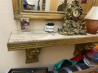 Mueble entrada madera maciza tallado a mano en pan