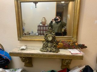 Mueble entrada madera maciza tallado a mano en pan