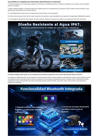 NUEVO! (100€) Carplay Moto Android Auto 7 GPS TPMS