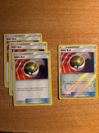 4 Cartas Pokémon Nido Ball