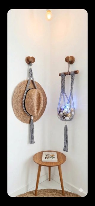 Fioriera macrame Arazzo Portacappello da parete