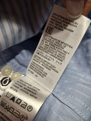 Camisa Dockers Talla S Rayas Azul Blanco