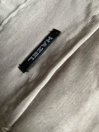 Bolso de mano, clutch de rafia beige grisáceo