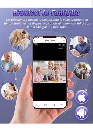 Telecamera Spia WiFi 5G/2.4G Mini Nascosta