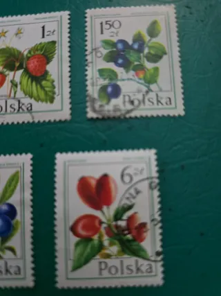 Sellos de Polonia con Frutas