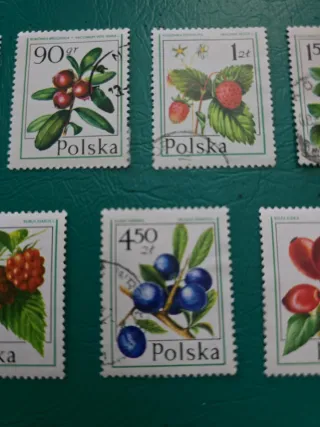 Sellos de Polonia con Frutas