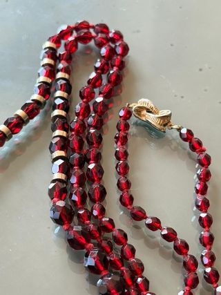 Collana Veneziana Vintage Vetro Rosso Oro