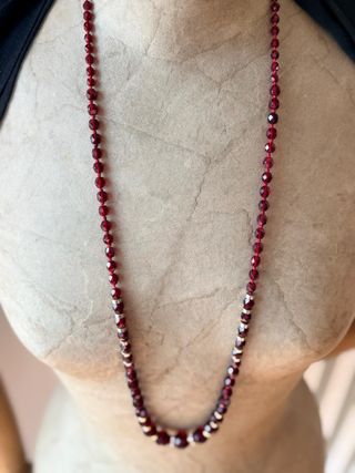 Collana Veneziana Vintage Vetro Rosso Oro