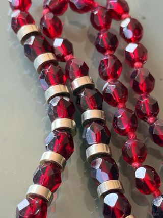 Collana Veneziana Vintage Vetro Rosso Oro