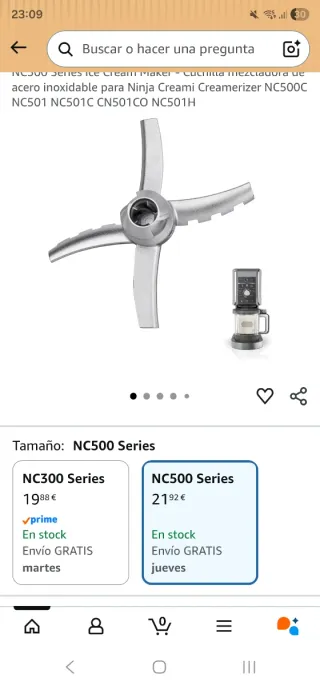 Cuchilla Heladera Ninja Creami Deluxe