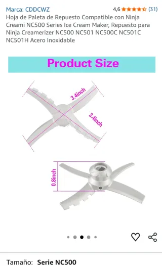 Cuchilla Heladera Ninja Creami Deluxe