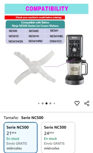 Cuchilla Heladera Ninja Creami Deluxe