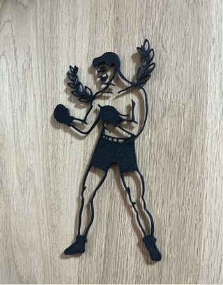 Decorazione muro pugile in metallo