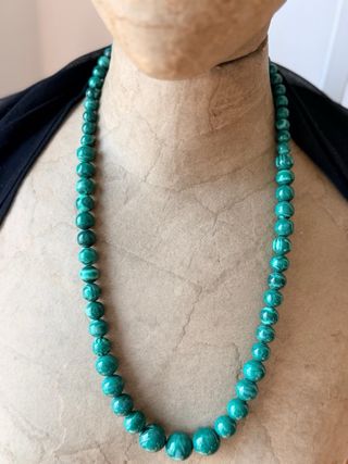 Collana vintage lucite malachite anni '70