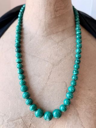 Collana vintage lucite malachite anni '70