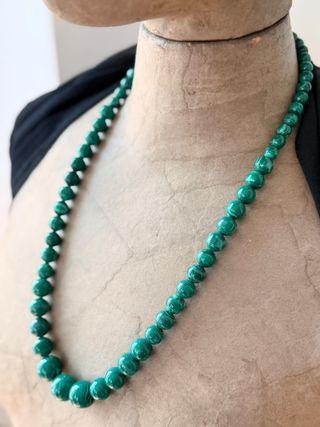 Collana vintage lucite malachite anni '70