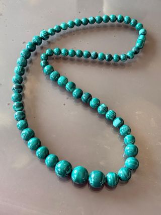 Collana vintage lucite malachite anni '70