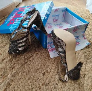 Sandalias Lola Blue/Tacón Plataforma/ Sin Estrenar