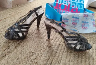 Sandalias Lola Blue/Tacón Plataforma/ Sin Estrenar