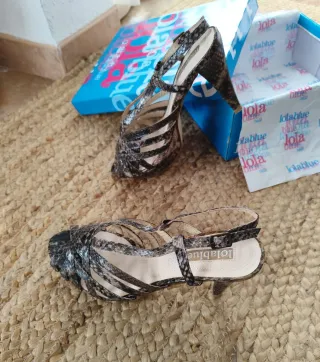 Sandalias Lola Blue/Tacón Plataforma/ Sin Estrenar