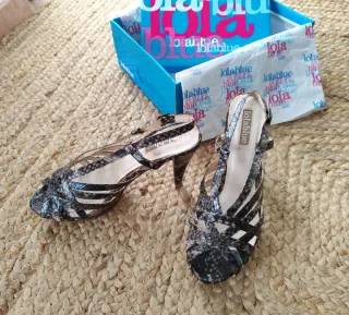 Sandalias Lola Blue/Tacón Plataforma/ Sin Estrenar