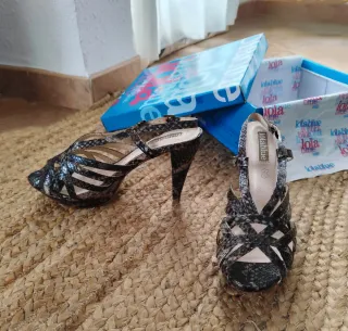 Sandalias Lola Blue/Tacón Plataforma/ Sin Estrenar