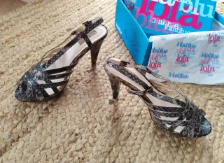 Sandalias Lola Blue/Tacón Plataforma/ Sin Estrenar