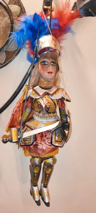 Antico Pupo siciliano Cm 40 Decorato A Mano.