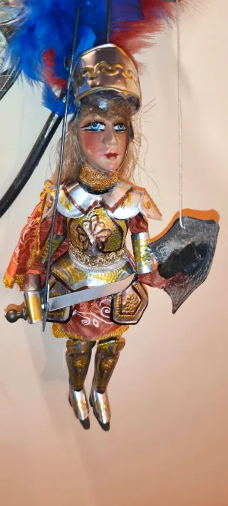 Antico Pupo siciliano Cm 40 Decorato A Mano.