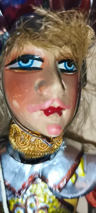 Antico Pupo siciliano Cm 40 Decorato A Mano.