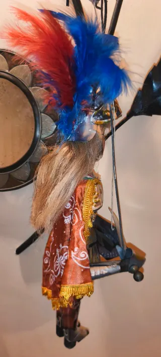 Antico Pupo siciliano Cm 40 Decorato A Mano.