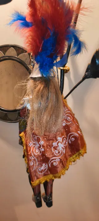 Antico Pupo siciliano Cm 40 Decorato A Mano.