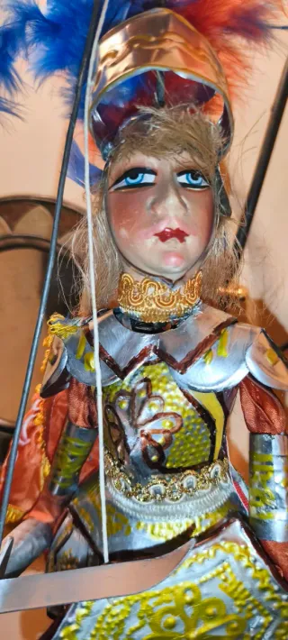 Antico Pupo siciliano Cm 40 Decorato A Mano.