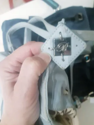 Zaino Blumarine vera pelle celeste