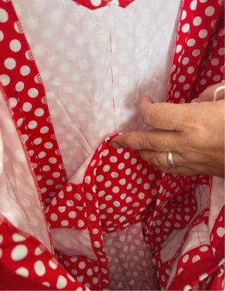 Vestido Flamenco Rojo Lunares Blanco