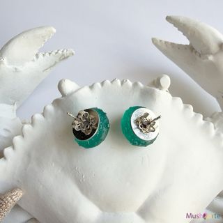 Pendientes replica de Erizo en Plata y Resina