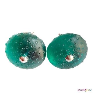 Pendientes replica de Erizo en Plata y Resina
