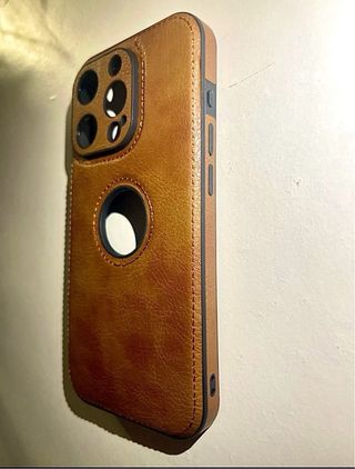 Funda iPhone 15 Pro Piel Marrón
