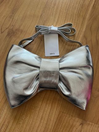 Bolso Mango Lazo Plata Niña