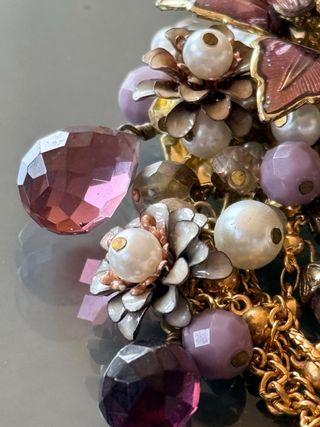 Collana vintage ciondolo fiore grappolo