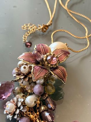 Collana vintage ciondolo fiore grappolo