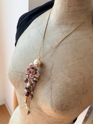 Collana vintage ciondolo fiore grappolo